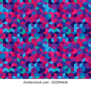 seamless vector colorful cubic pattern