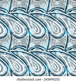 Seamless vector colorful ethnic pattern. Traditional tribal geometric ornament. Hand-drawn abstract texture for website wallpaper. Doodle backdrop with indian motives. EPS10 vector background.