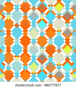 Seamless vector colorful fantasy rhombus pattern.