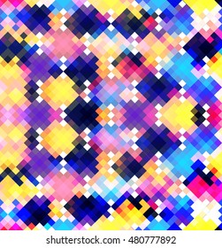 Seamless vector colorful fantasy rhombus pattern.