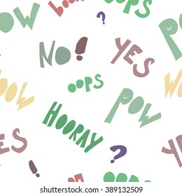Seamless vector with colorful graffiti on a white background