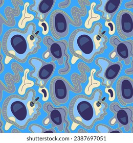 Seamless vector colorful hippy pattern. Unique arts