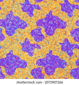 Seamless vector colorful pattern with chaotic squares with wave shapes