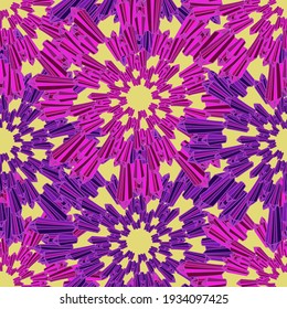 Ilustración de patrones de color vectorial sin foco de cristal de talismán alineado en tonos rosa y púrpura. El diseño es perfecto para pegatinas, insignias, logos, colorantes, textiles