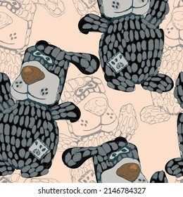 Seamless vector colorful pattern with repeat toy of bears