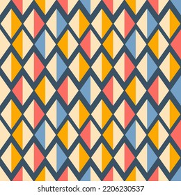 Seamless vector colorful rhombus. Seamless pattern geometric small rhombuses with colored sides for package or fabric print.