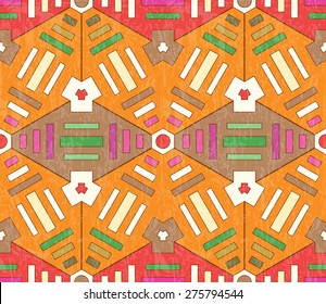 Seamless vector colorful tribal pattern