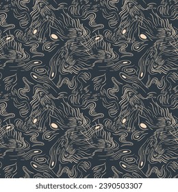 Seamless vector colorful urban pattern with wave lines