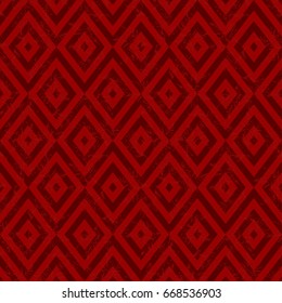 Seamless vector combined floral and geometric pattern. Trendy ethnic fashion print. Modern tribal design in red, pink, coral colors. Exotic collection with hand drown leaves and geometric elements.