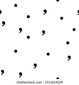 Seamless vector commas and dots pattern. Chaotic elements background for fabric, textile, wrapping, cover etc. 10 eps design.