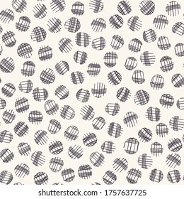 
Patrón de textura blanca y negra del vector sin foco. Fondo de puntos del círculo del doodle moderno dibujado a mano. Resumen de decoración irregular por toda la impresión.

