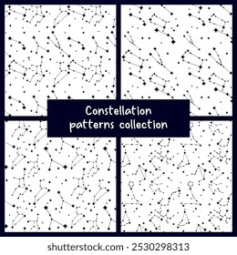 Seamless Vector Constellation Star Pattern Collection - Set 3