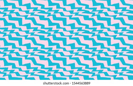 Seamless vector contemporary pattern of chaotic zigzag stripes with rough uneven sides and various random angles, located diagonally.
