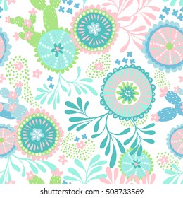 seamless vector coral pattern. Baby colors, primitive funny shapes of abstract sea life flowers, starfish, blossom. Gentle colors, editable pattern.