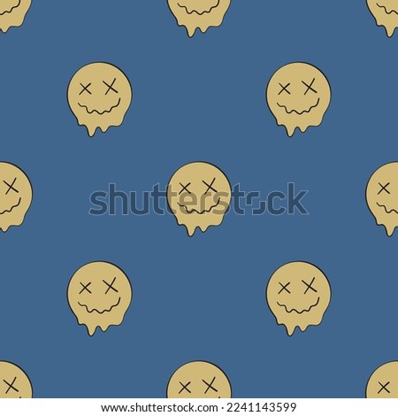 Seamless vector crazy melting face pattern. Background for design, fabric, textile, cover, wrapping.	