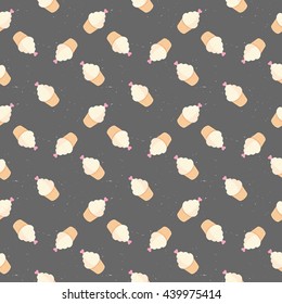 Seamless vector cupcake pattern