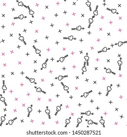 Seamless vector Cupid arrows pattern. Hearts with arrows 10 eps background. Romantic love valentine pattern for design, fabric, textile, web, cover.