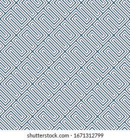Seamless vector. Curves, crossed lines pattern. Linear backdrop. Folk ornament. Geometric wallpaper. Tribal motif. Ethnic mosaic. Grid background. Digital paper, textile print, web design.