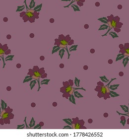 Flores de corte vectorial sin foco con un patrón de fondo morado. Ideal para tejidos, reserva de chatarra, diario de balas, textiles, mantas, almohadas, cubierta,