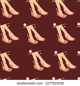 seamless vector of cute pair of shoes