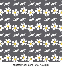 Seamless vector daisy floral pattern background. Suitable for wallpaper, packaging, wrapping paper, fabric, scrapbooking and other design projects. 