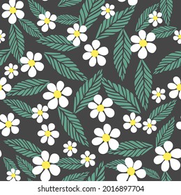 Seamless vector daisy pattern background. Suitable for packaging, fabric, scrapbooking, wrapping paper, wallpaper, backdrop and for other design projects.