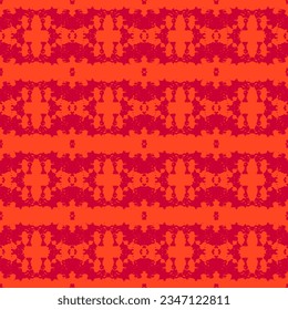 Seamless vector damask pattern. Classic background Psychedelic Folk Design. Turquoise Watercolor Batic. 