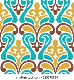 Seamless vector damask pattern. Classic background