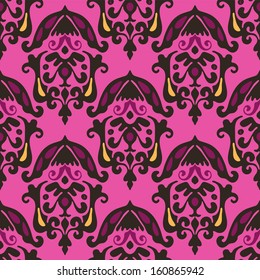 Seamless vector damask  vintage pattern