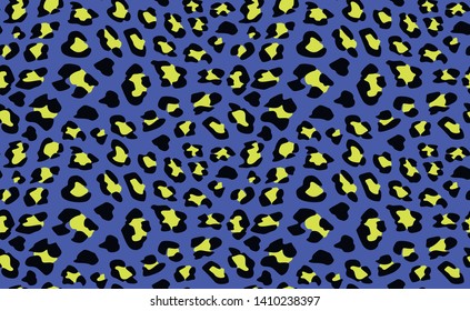 Seamless vector dark blue leopard pattern.  Trendy stylish wild leopard print. Animal print background for fabric, textile, design, advertising banner.