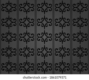 Ornamento oscuro vectorial sin foco al estilo árabe. Fondo oscuro geométrico abstracto. Patrón de fondo y fondos de escritorio