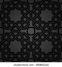 Seamless vector dark ornament in arabian style. Pattern for wallpapers and backgrounds