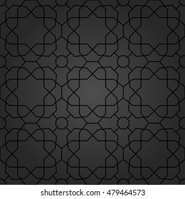 Seamless vector dark ornament in arabian style. Pattern for wallpapers and backgrounds