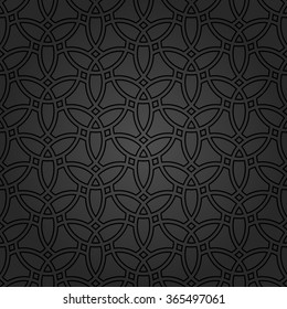 Seamless vector dark ornament. Modern geometric pattern with repeating elements
