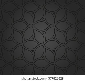 Seamless vector dark ornament. Modern geometric pattern with repeating elements