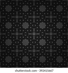 Seamless vector dark ornament. Modern geometric pattern with repeating elements