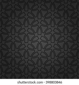 Seamless vector dark ornament. Modern geometric pattern with repeating elements