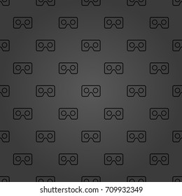 Seamless vector dark pattern with VR logos. Virtual reality logos