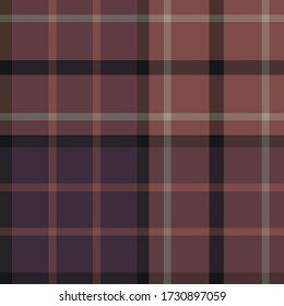 Seamless vector dark red plaid pattern. Tartan background. Classic pattern. For fabric, textile, wrapping, cover etc.