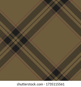 Seamless vector dark yellow and black tartan pattern. Plaid background. Classic fashion design ornate pattern. For fabric, textile, wrapping, cover etc.