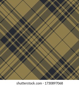 Patrón de plaid amarillo oscuro vector sin foco. Antecedentes de Tartán. Patrón clásico. Para tela, textil, envoltura, cubierta, etc.
