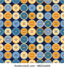 Seamless vector decorative background with buttons. Print. Cloth design, wallpaper.