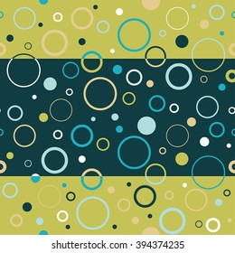 Seamless vector decorative background with circles and polka dots