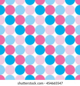 Seamless vector decorative background with circles, buttons and polka dots. Print. Cloth design, wallpaper.