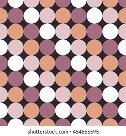 Seamless vector decorative background with circles, buttons and polka dots. Print. Cloth design, wallpaper.