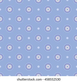 Seamless vector decorative background with circles and polka dots. Print. Cloth design, wallpaper.