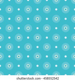 Seamless vector decorative background with circles and polka dots. Print. Cloth design, wallpaper.