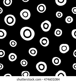 Seamless vector decorative background with circles and polka dots. Print. Cloth design, wallpaper.