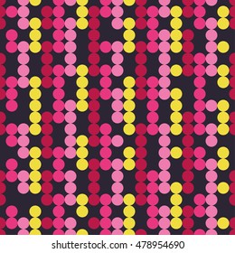 Seamless vector decorative background with circles and polka dots. Print. Cloth design, wallpaper.