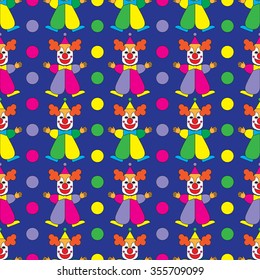 Seamless vector decorative background with clowns